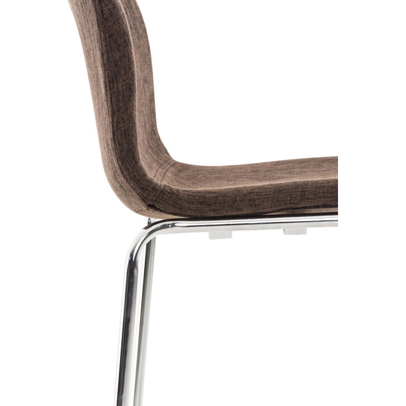 Tabouret de bar minimaliste en Tissu Marron Métal Argenté Zavria - 5