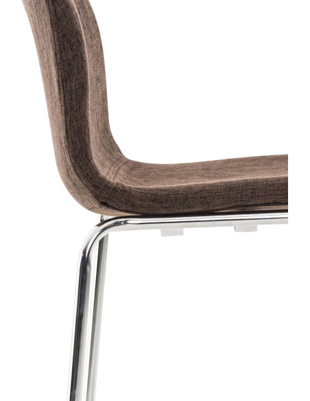 Tabouret de bar minimaliste en Tissu Marron Métal Argenté Zavria - 5