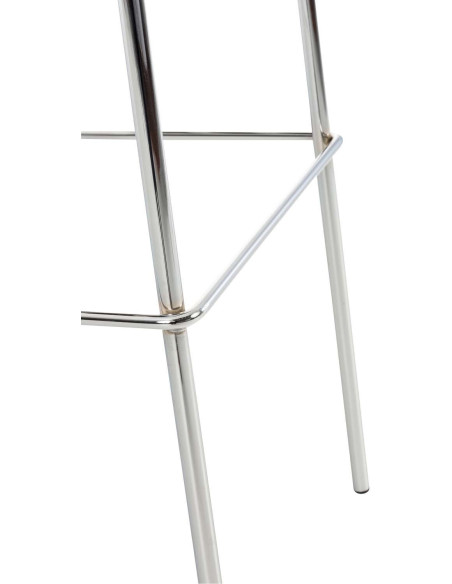 Tabouret de bar minimaliste en Tissu Marron Métal Argenté Zavria - 8