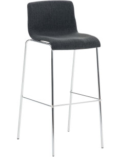 Tabouret de bar minimaliste en Tissu Gris foncé Métal Argenté Zavria - 1