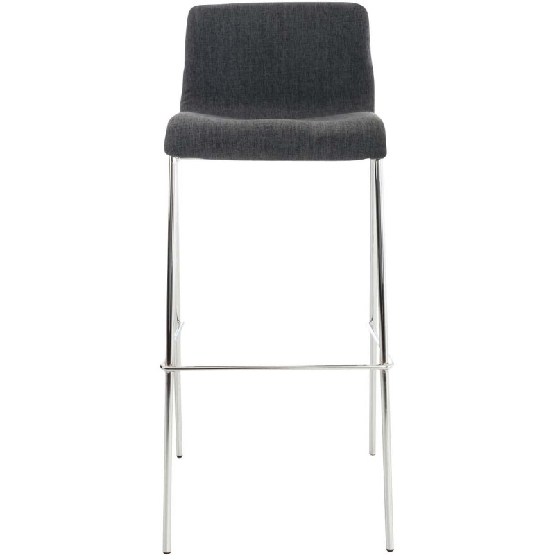 Tabouret de bar minimaliste en Tissu Gris foncé Métal Argenté Zavria - 2