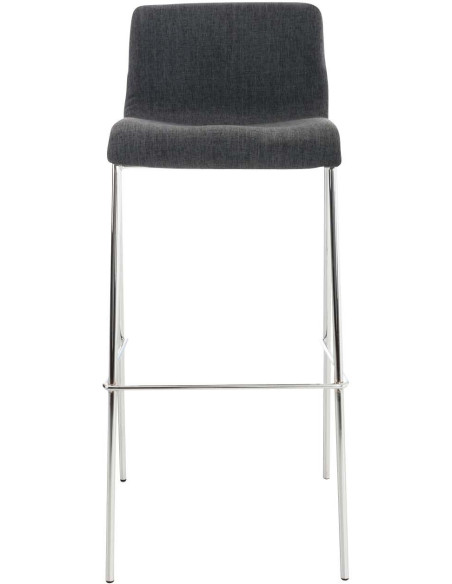 Tabouret de bar minimaliste en Tissu Gris foncé Métal Argenté Zavria - 2