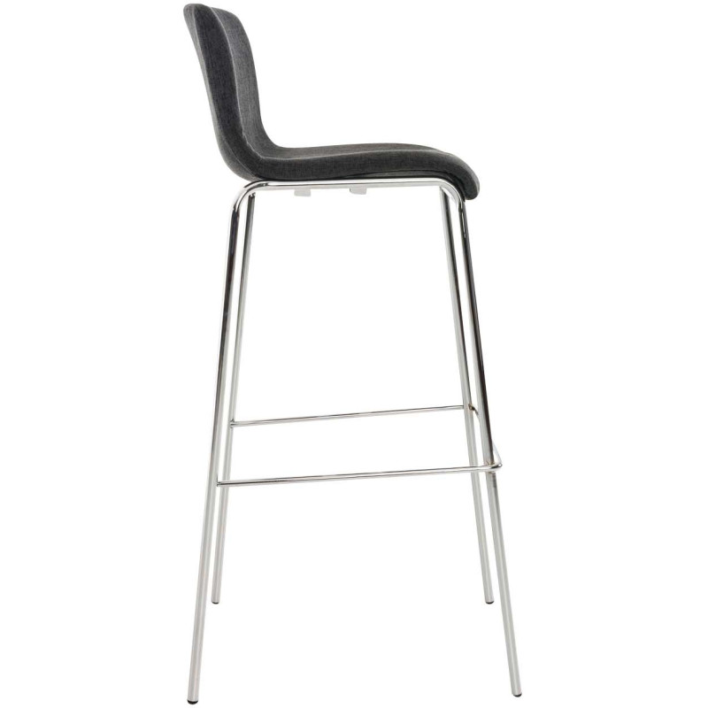 Tabouret de bar minimaliste en Tissu Gris foncé Métal Argenté Zavria - 3