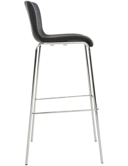 Tabouret de bar minimaliste en Tissu Gris foncé Métal Argenté Zavria - 3