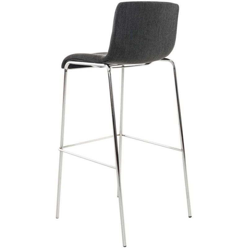Tabouret de bar minimaliste en Tissu Gris foncé Métal Argenté Zavria - 4