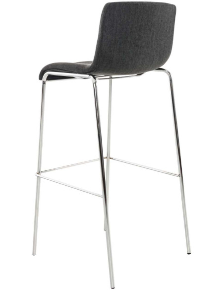 Tabouret de bar minimaliste en Tissu Gris foncé Métal Argenté Zavria - 4