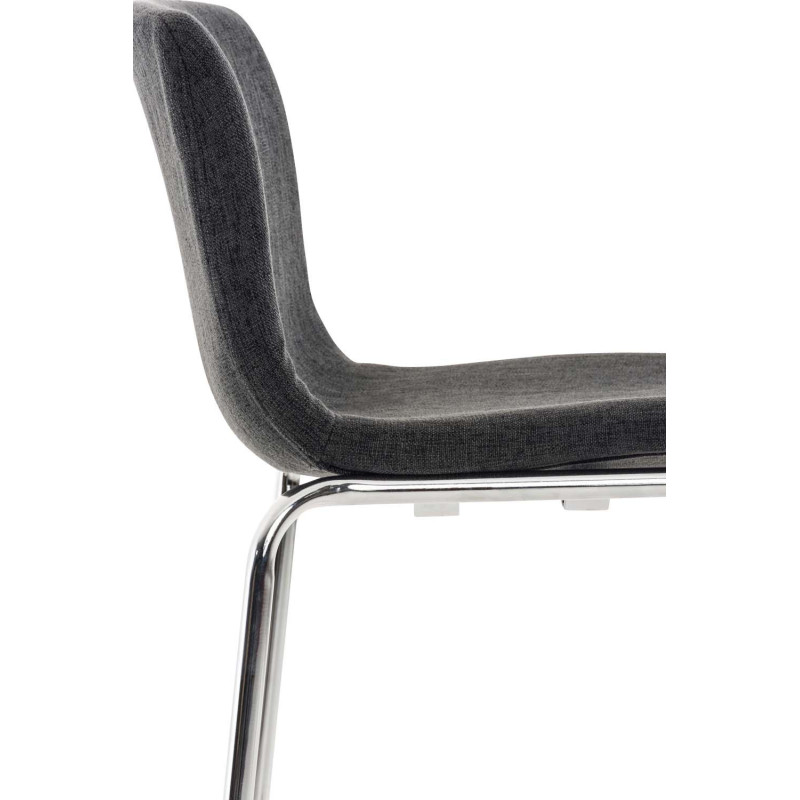 Tabouret de bar minimaliste en Tissu Gris foncé Métal Argenté Zavria - 5