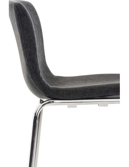 Tabouret de bar minimaliste en Tissu Gris foncé Métal Argenté Zavria - 5