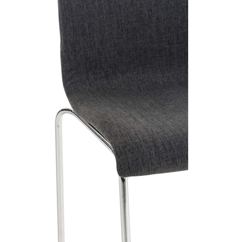 Tabouret de bar minimaliste en Tissu Gris foncé Métal Argenté Zavria - 6