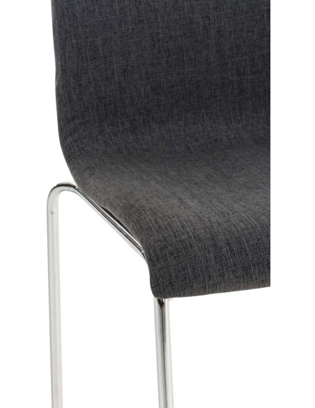 Tabouret de bar minimaliste en Tissu Gris foncé Métal Argenté Zavria - 6