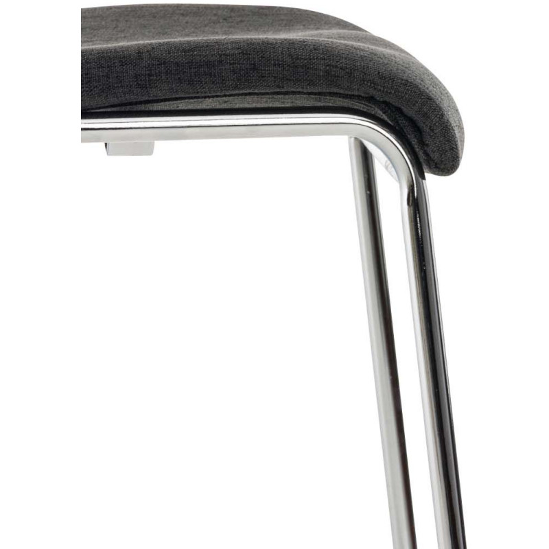 Tabouret de bar minimaliste en Tissu Gris foncé Métal Argenté Zavria - 7