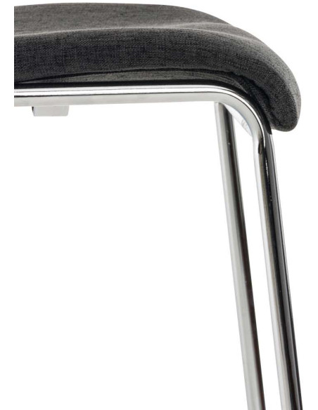 Tabouret de bar minimaliste en Tissu Gris foncé Métal Argenté Zavria - 7