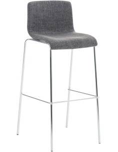 Tabouret de bar minimaliste en Tissu Gris clair Métal Argenté Zavria - 1