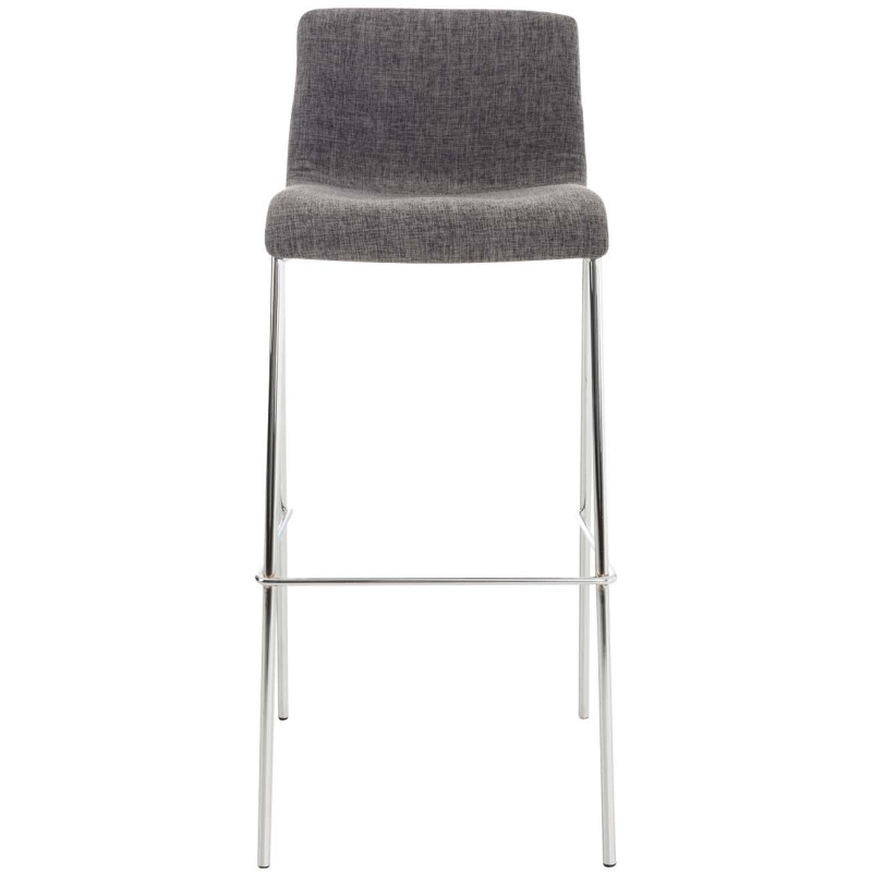 Tabouret de bar minimaliste en Tissu Gris clair Métal Argenté Zavria - 2