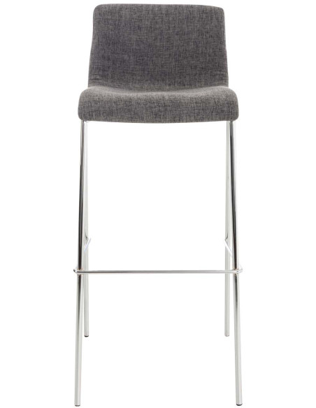Tabouret de bar minimaliste en Tissu Gris clair Métal Argenté Zavria - 2