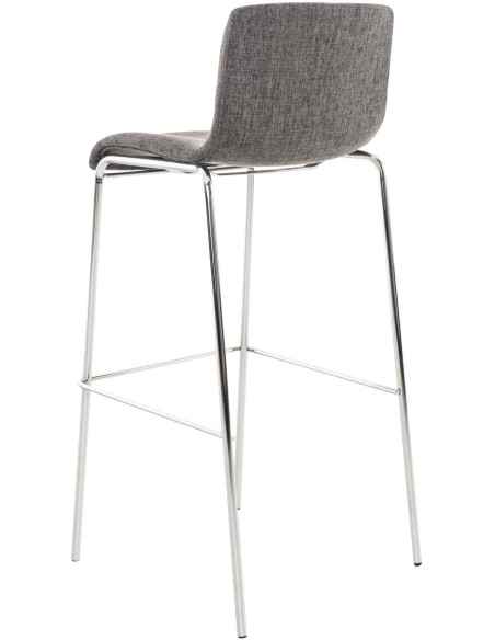 Tabouret de bar minimaliste en Tissu Gris clair Métal Argenté Zavria - 4