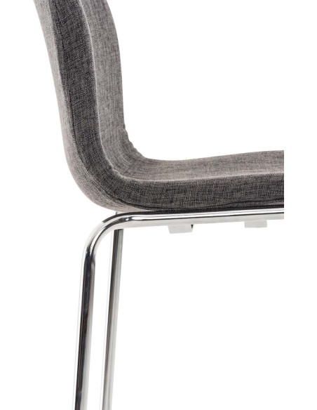 Tabouret de bar minimaliste en Tissu Gris clair Métal Argenté Zavria - 5
