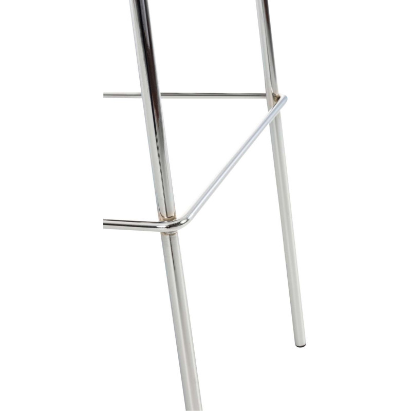 Tabouret de bar minimaliste en Tissu Gris clair Métal Argenté Zavria - 8