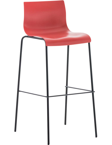 Tabouret de bar minimaliste en Polypropylène Rouge Métal Noir Zavria - 1