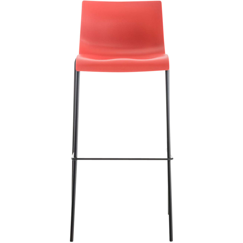 Tabouret de bar minimaliste en Polypropylène Rouge Métal Noir Zavria - 2
