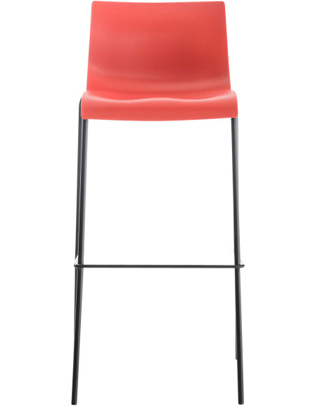 Tabouret de bar minimaliste en Polypropylène Rouge Métal Noir Zavria - 2