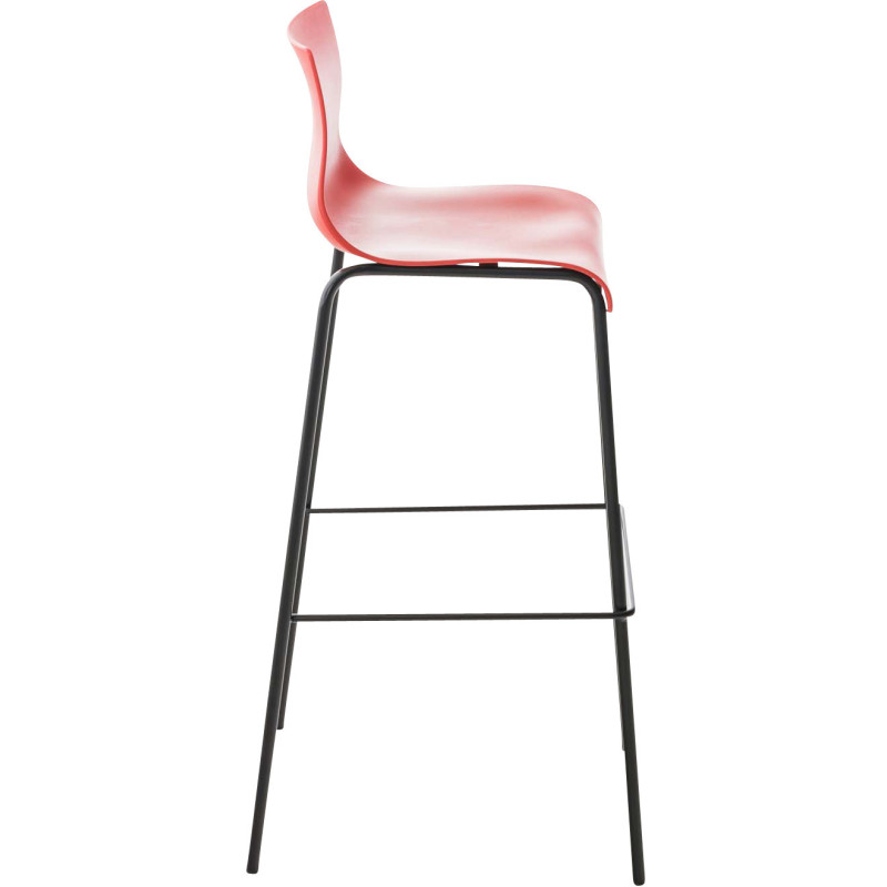 Tabouret de bar minimaliste en Polypropylène Rouge Métal Noir Zavria - 3