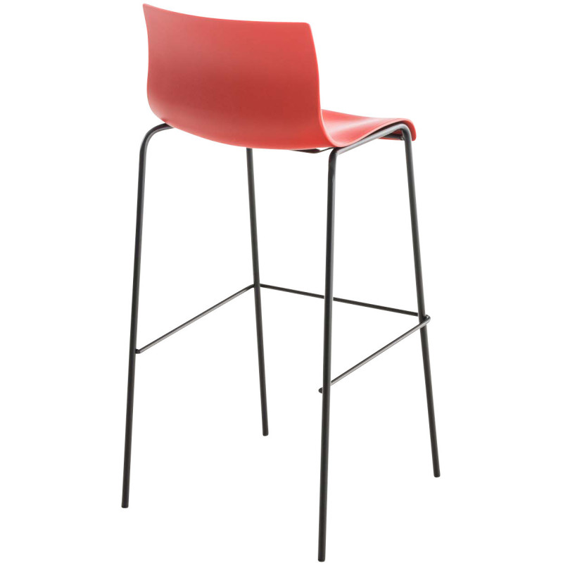 Tabouret de bar minimaliste en Polypropylène Rouge Métal Noir Zavria - 4
