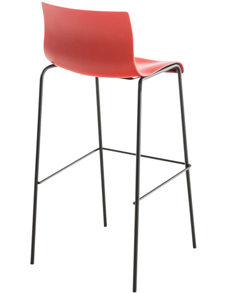 Tabouret de bar minimaliste en Polypropylène Rouge Métal Noir Zavria - 4