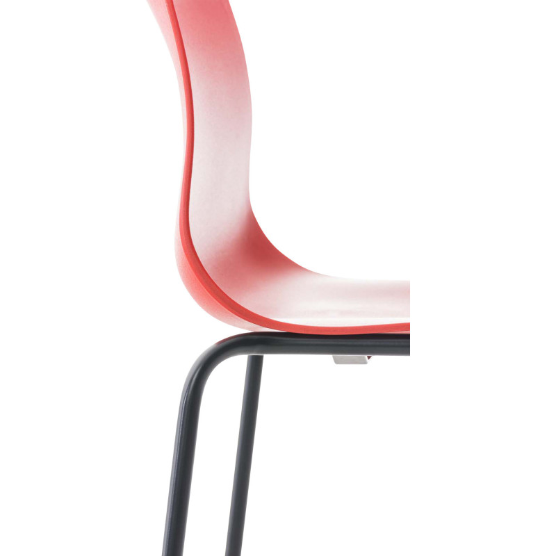 Tabouret de bar minimaliste en Polypropylène Rouge Métal Noir Zavria - 5