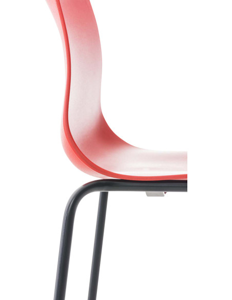 Tabouret de bar minimaliste en Polypropylène Rouge Métal Noir Zavria - 5