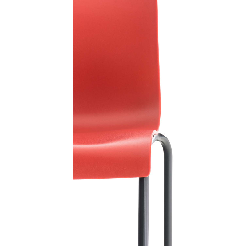 Tabouret de bar minimaliste en Polypropylène Rouge Métal Noir Zavria - 6