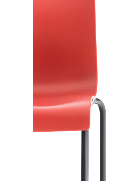Tabouret de bar minimaliste en Polypropylène Rouge Métal Noir Zavria - 6