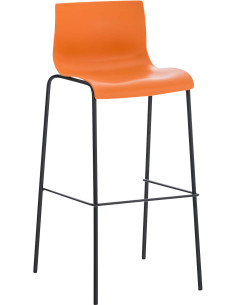 Tabouret de bar minimaliste en Polypropylène Orange Métal Noir Zavria - 1