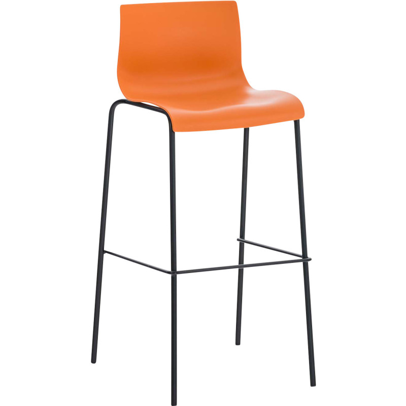 Tabouret de bar minimaliste en Polypropylène Orange Métal Noir Zavria - 1