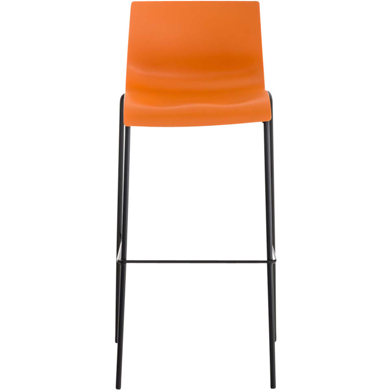 Tabouret de bar minimaliste en Polypropylène Orange Métal Noir Zavria - 2