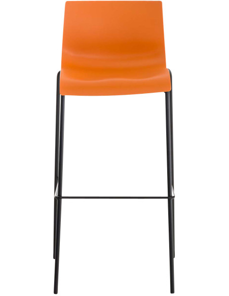 Tabouret de bar minimaliste en Polypropylène Orange Métal Noir Zavria - 2