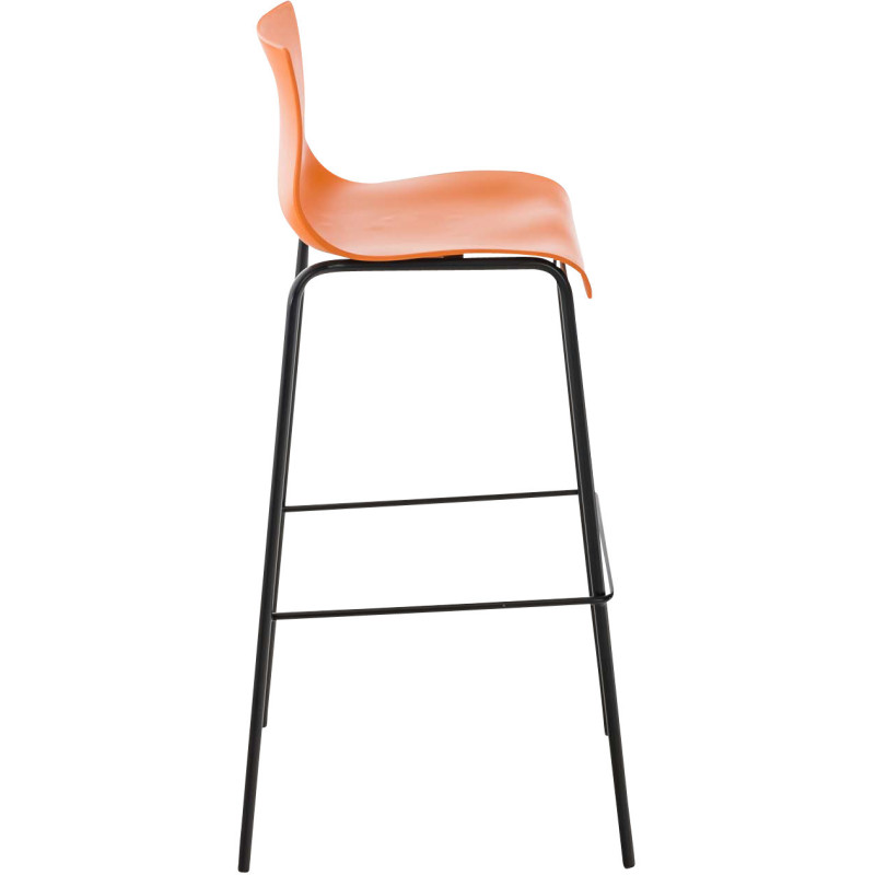 Tabouret de bar minimaliste en Polypropylène Orange Métal Noir Zavria - 3