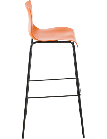 Tabouret de bar minimaliste en Polypropylène Orange Métal Noir Zavria - 3