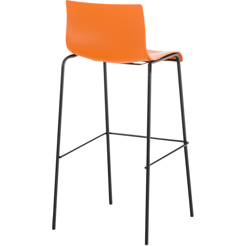 Tabouret de bar minimaliste en Polypropylène Orange Métal Noir Zavria - 4