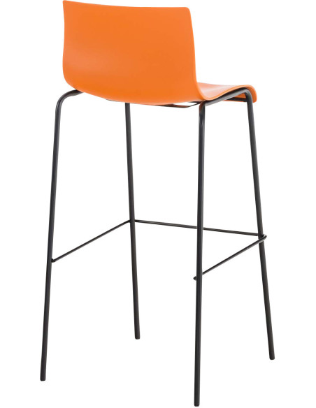 Tabouret de bar minimaliste en Polypropylène Orange Métal Noir Zavria - 4