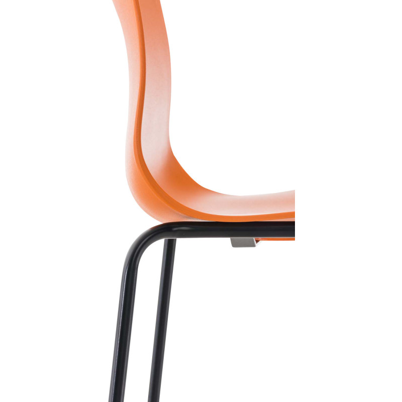 Tabouret de bar minimaliste en Polypropylène Orange Métal Noir Zavria - 5