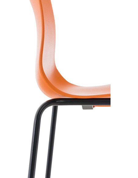 Tabouret de bar minimaliste en Polypropylène Orange Métal Noir Zavria - 5