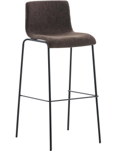 Tabouret de bar minimaliste en Tissu Marron Métal Noir Zavria - 1