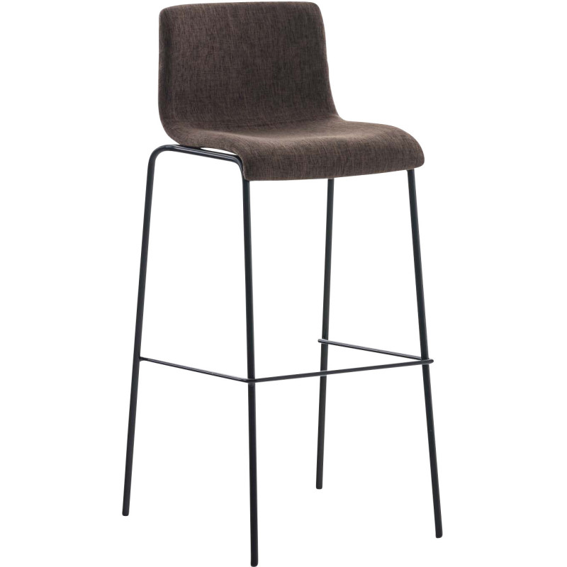 Tabouret de bar minimaliste en Tissu Marron Métal Noir Zavria - 1
