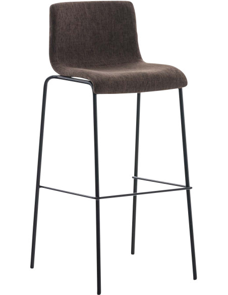 Tabouret de bar minimaliste en Tissu Marron Métal Noir Zavria - 1