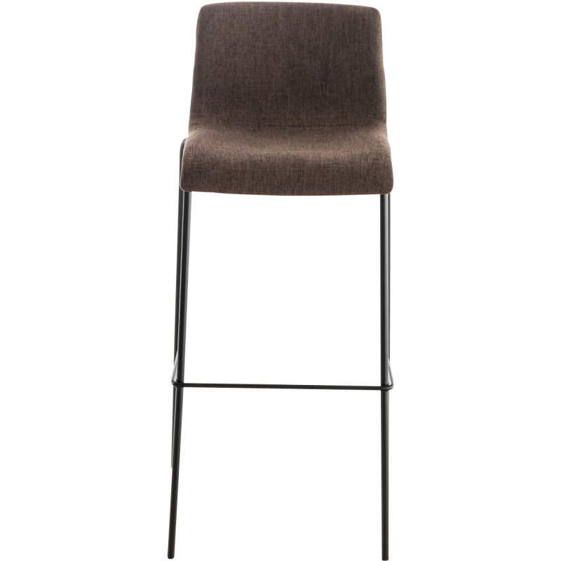 Tabouret de bar minimaliste en Tissu Marron Métal Noir Zavria - 2