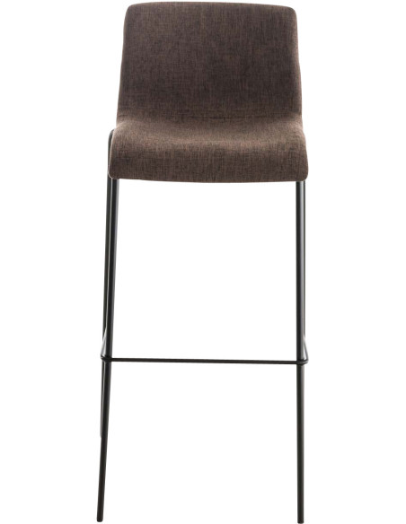 Tabouret de bar minimaliste en Tissu Marron Métal Noir Zavria - 2
