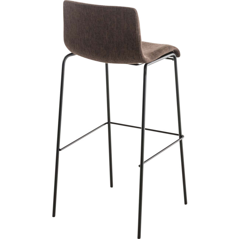 Tabouret de bar minimaliste en Tissu Marron Métal Noir Zavria - 4