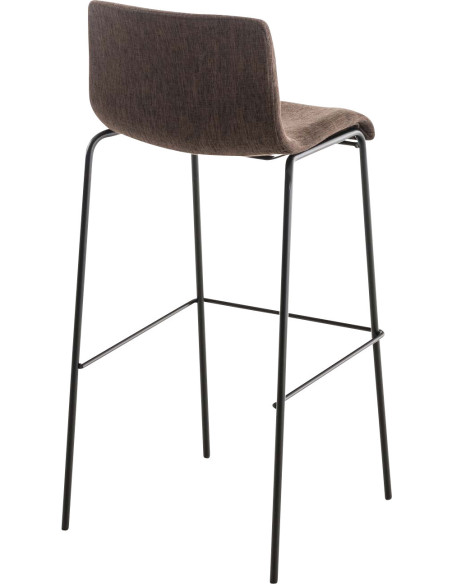 Tabouret de bar minimaliste en Tissu Marron Métal Noir Zavria - 4