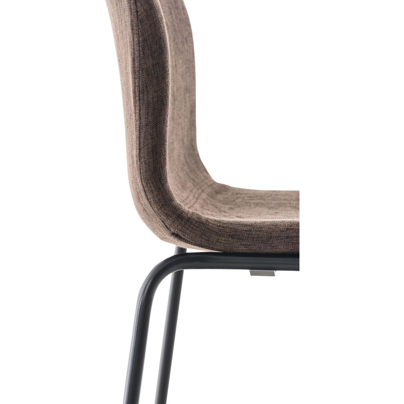 Tabouret de bar minimaliste en Tissu Marron Métal Noir Zavria - 5